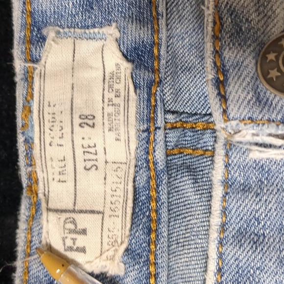 FREE PEOPLE Jax Patchwork Raw Hem 4-Button Fly Skinny Jeans Size 28 - Picture 9 of 9